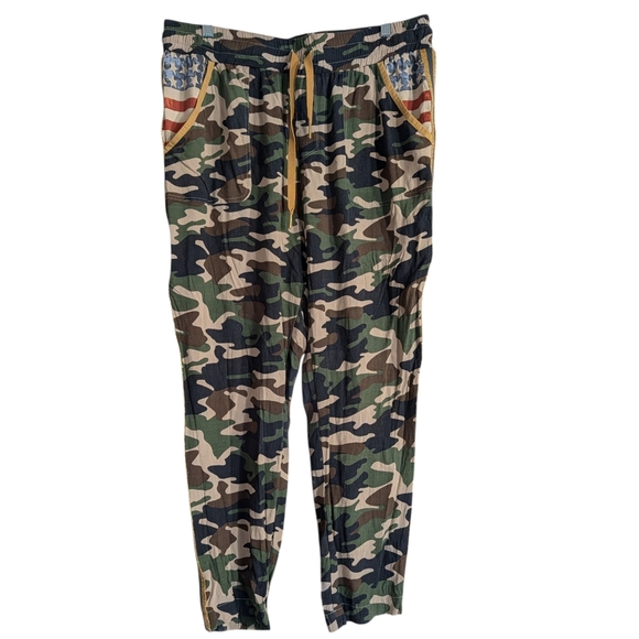 Ariat x Rodeo Quincy Camo American Flag Joggers Western Lounge Pants XL - Picture 2 of 9